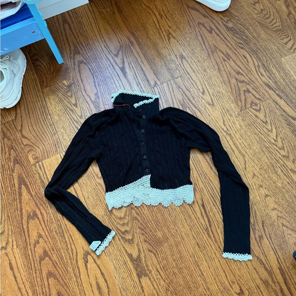 Ulla Johnson Black and White Cropped Top